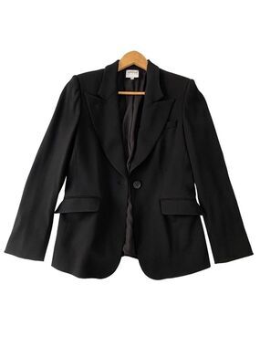 Armani Collezioni black blazer textured jersey classic jacket Italy 42 medium